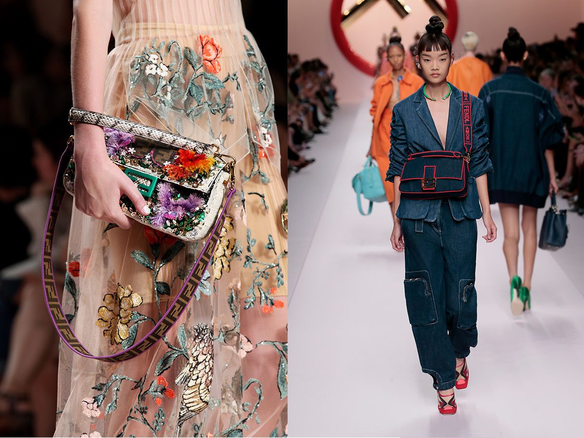 Details of the Baguette bag from FENDI SS19