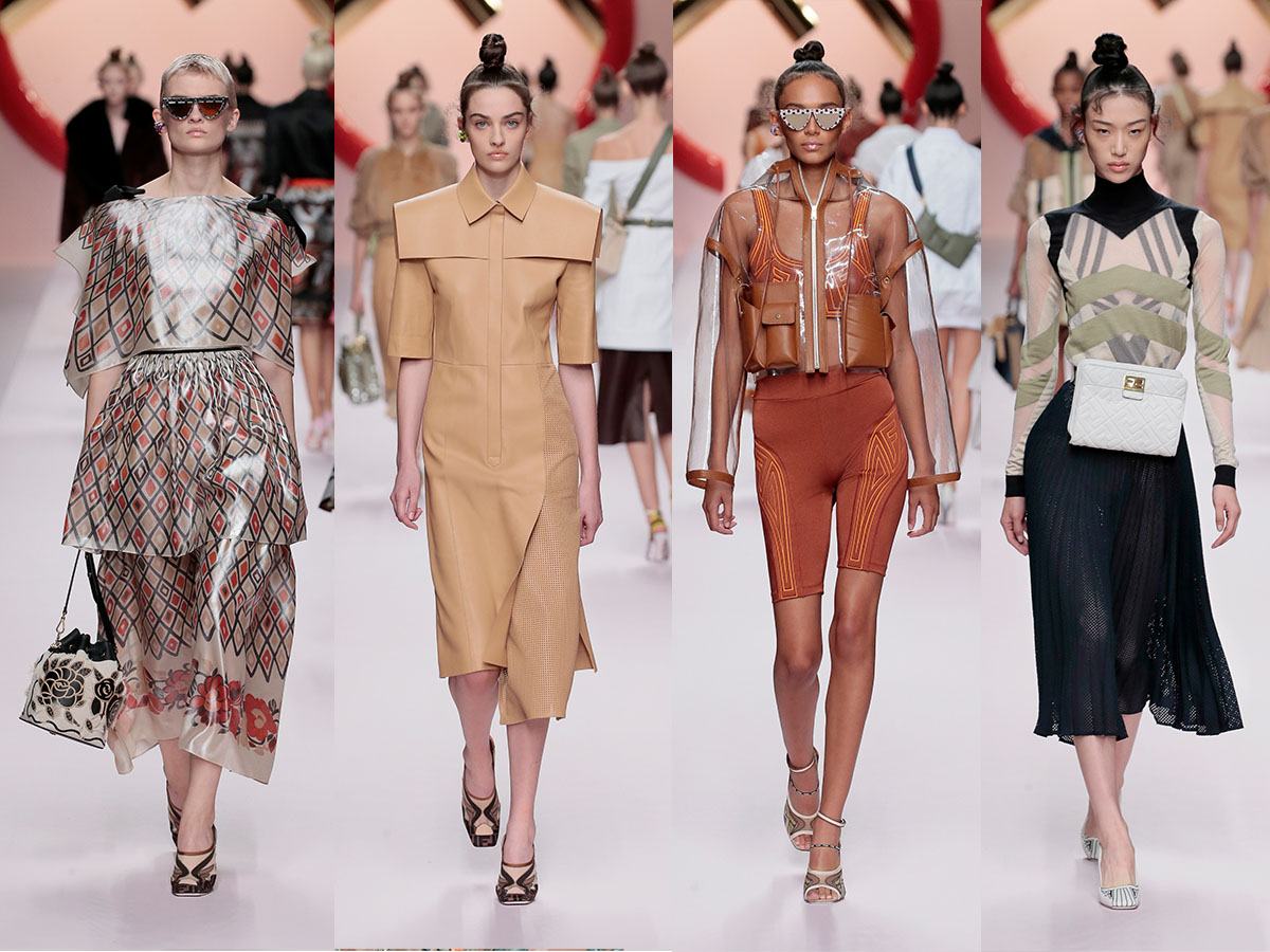A selection of looks from FENDI SS19