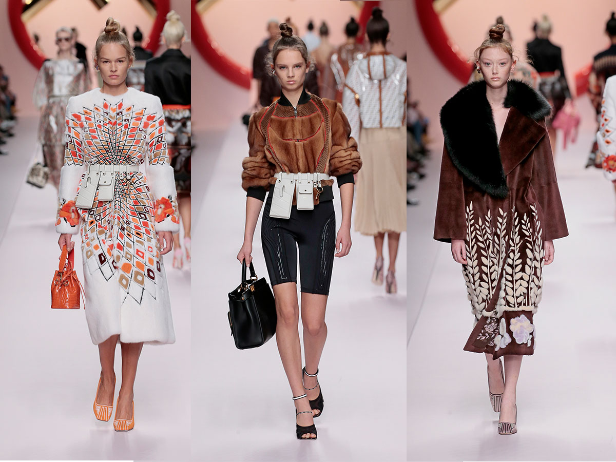 A selection of looks from FENDI SS19
