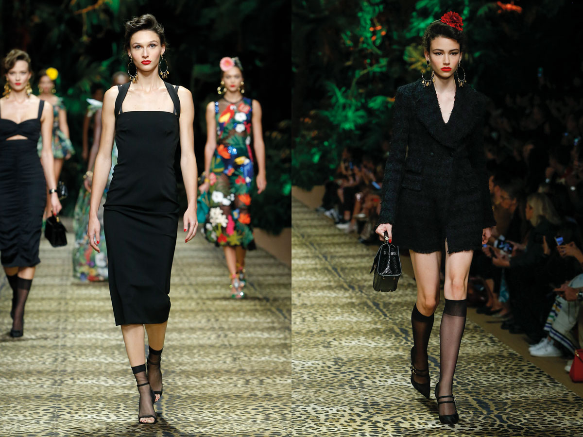 Milan Fashion Week Dolce & Gabbana SS 20 black dress black suit