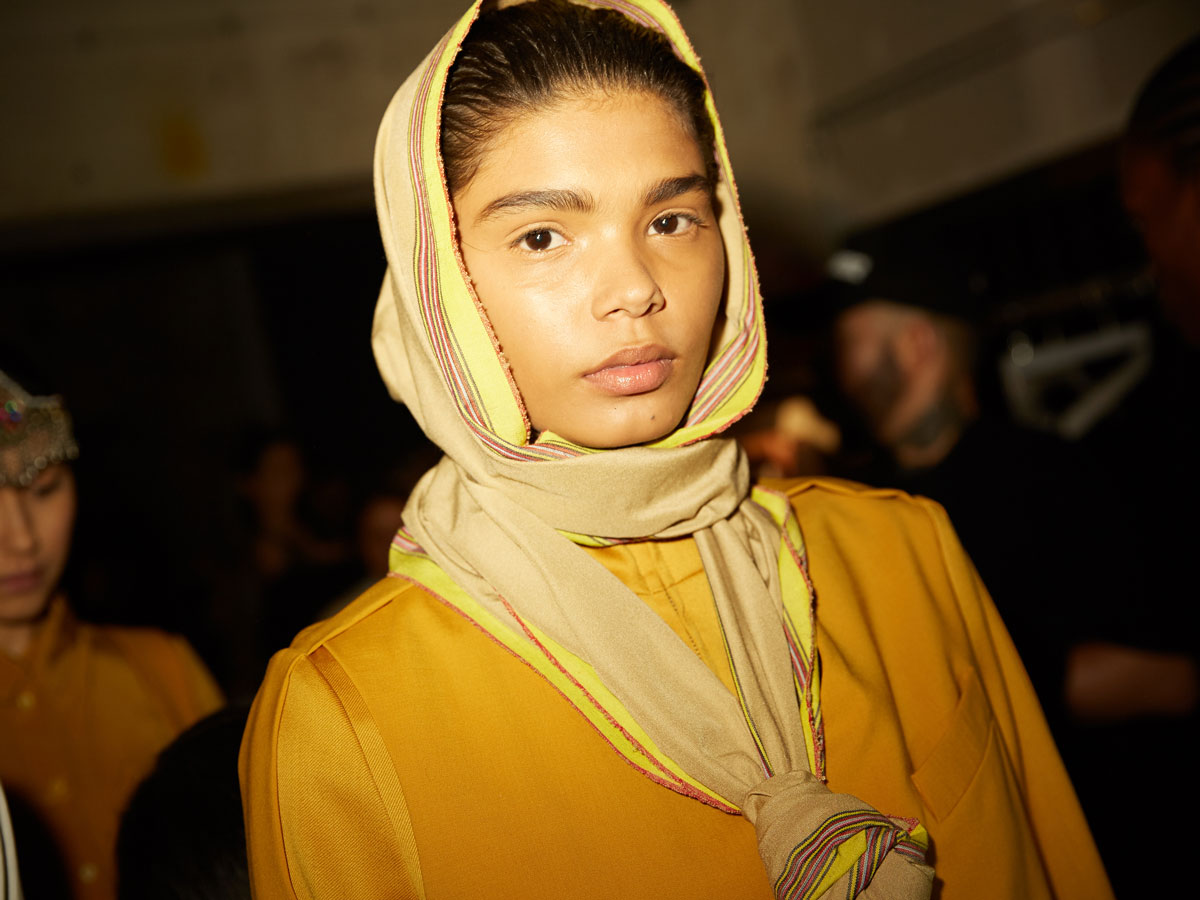 nobi talai nobieh talei yellow head scarf yellow top model portrait