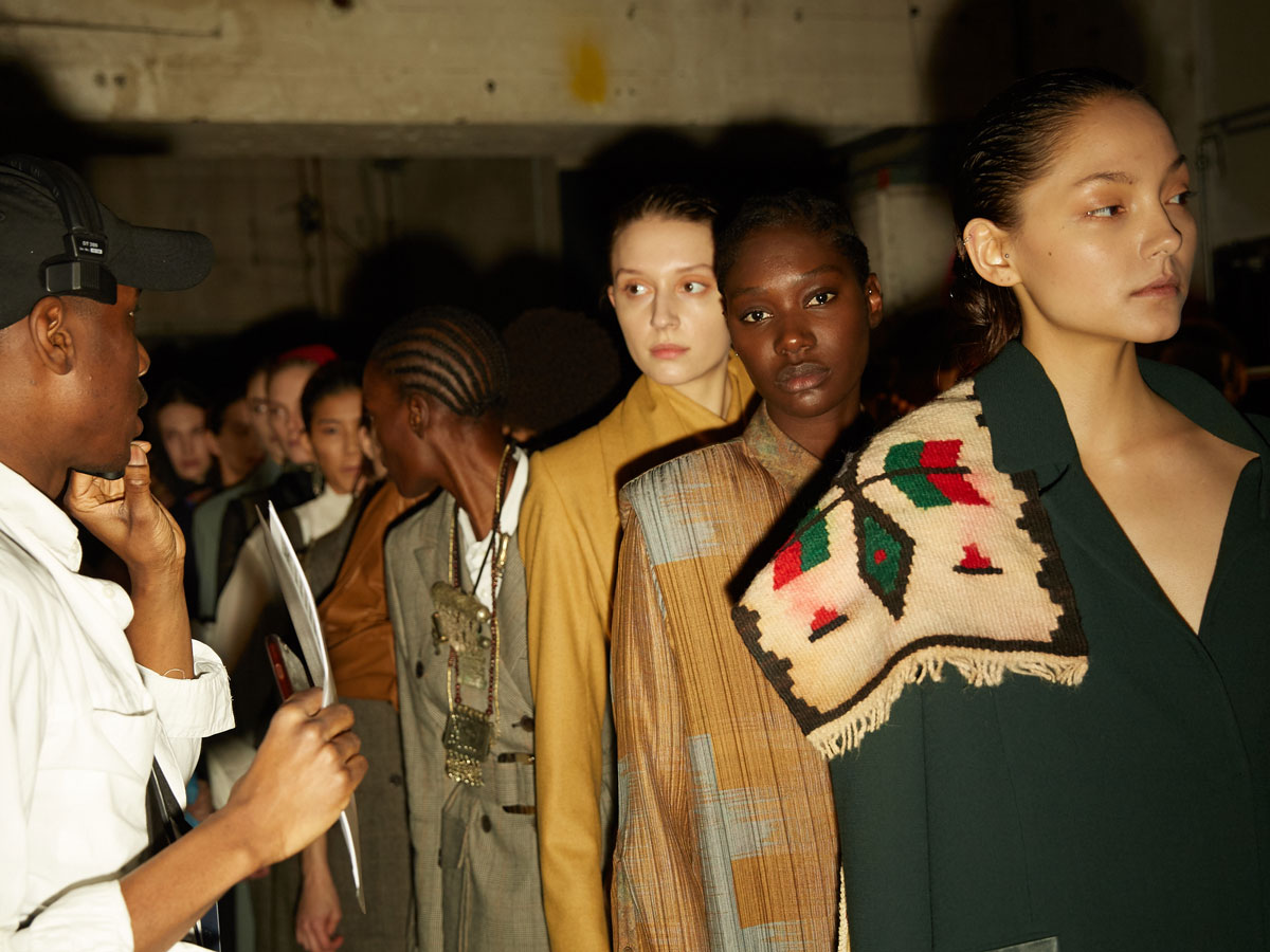 nobi talai nobieh talei runway models green yellow brown
