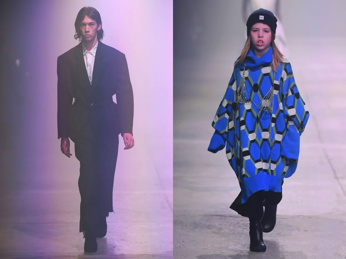 Random Identities Milan men fw Fashion feek black suit blue cape