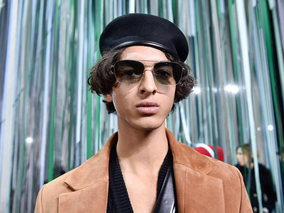 Ermenegildo Zegna XXX Milan fw fashion week men black beret beige coat Sunglasses
