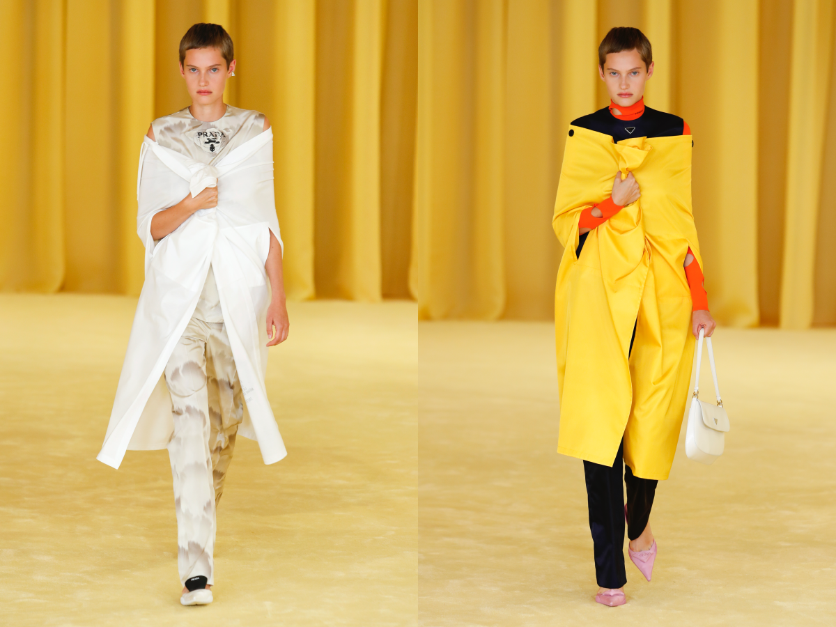 runway yellow models Prada