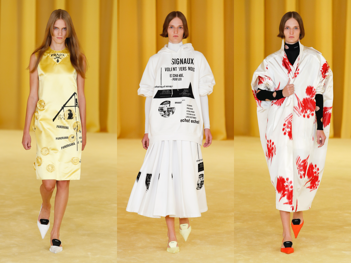 models Prada yellow runway