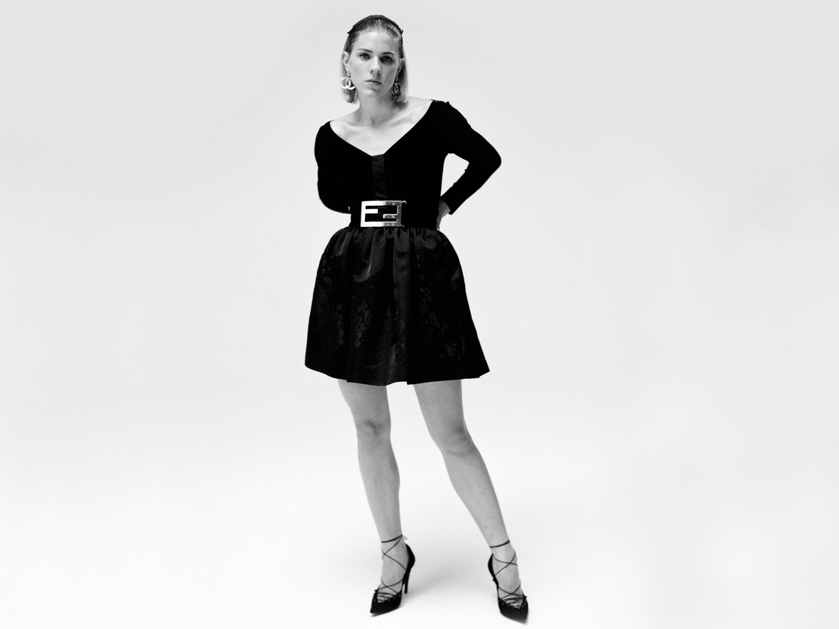 model black and white dress