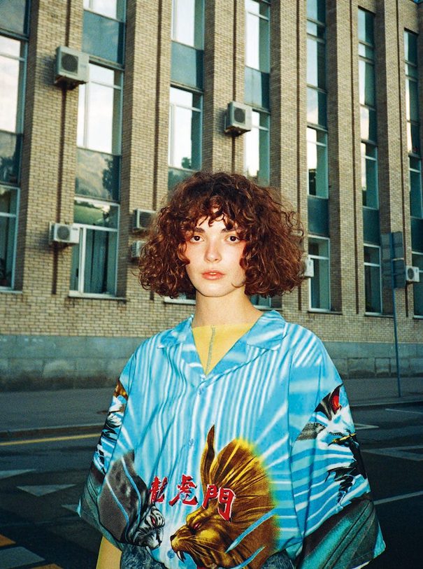 woman shirt colorful russia