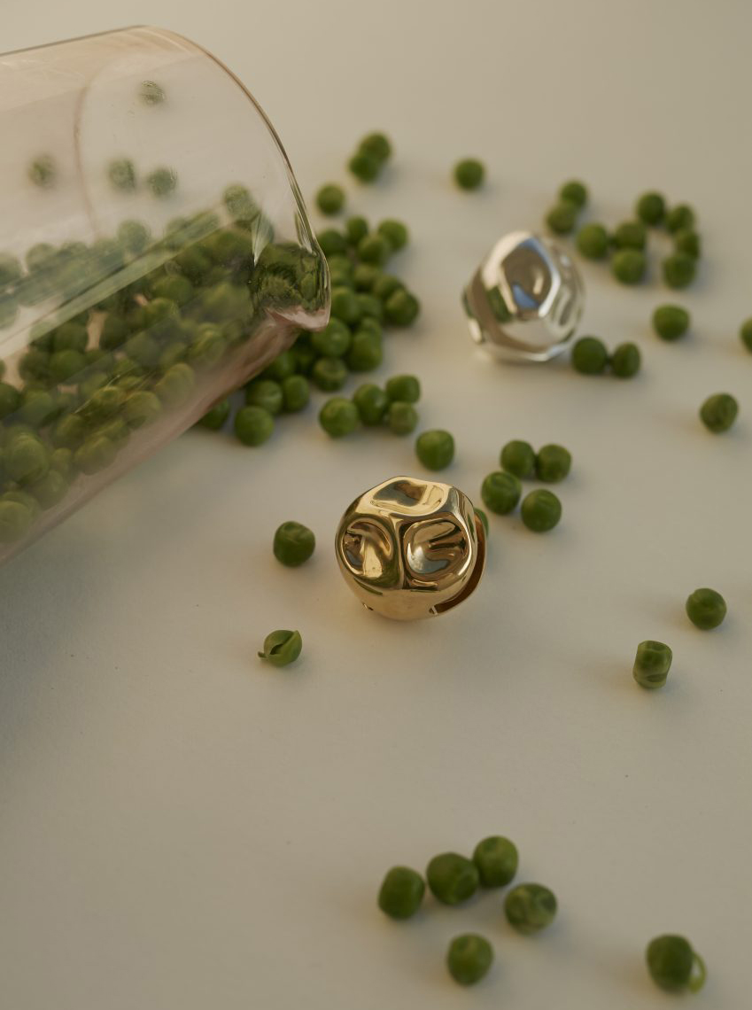 peas green glass gold jewelry