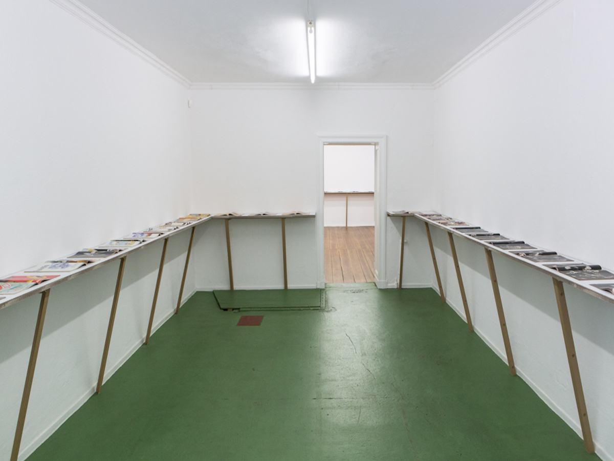 Room Green Floor White Walls Exhibition