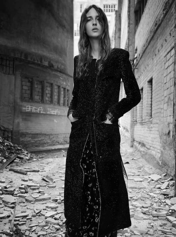 Gregor Hohenberg Black White Model Street BlackDress Long Hair