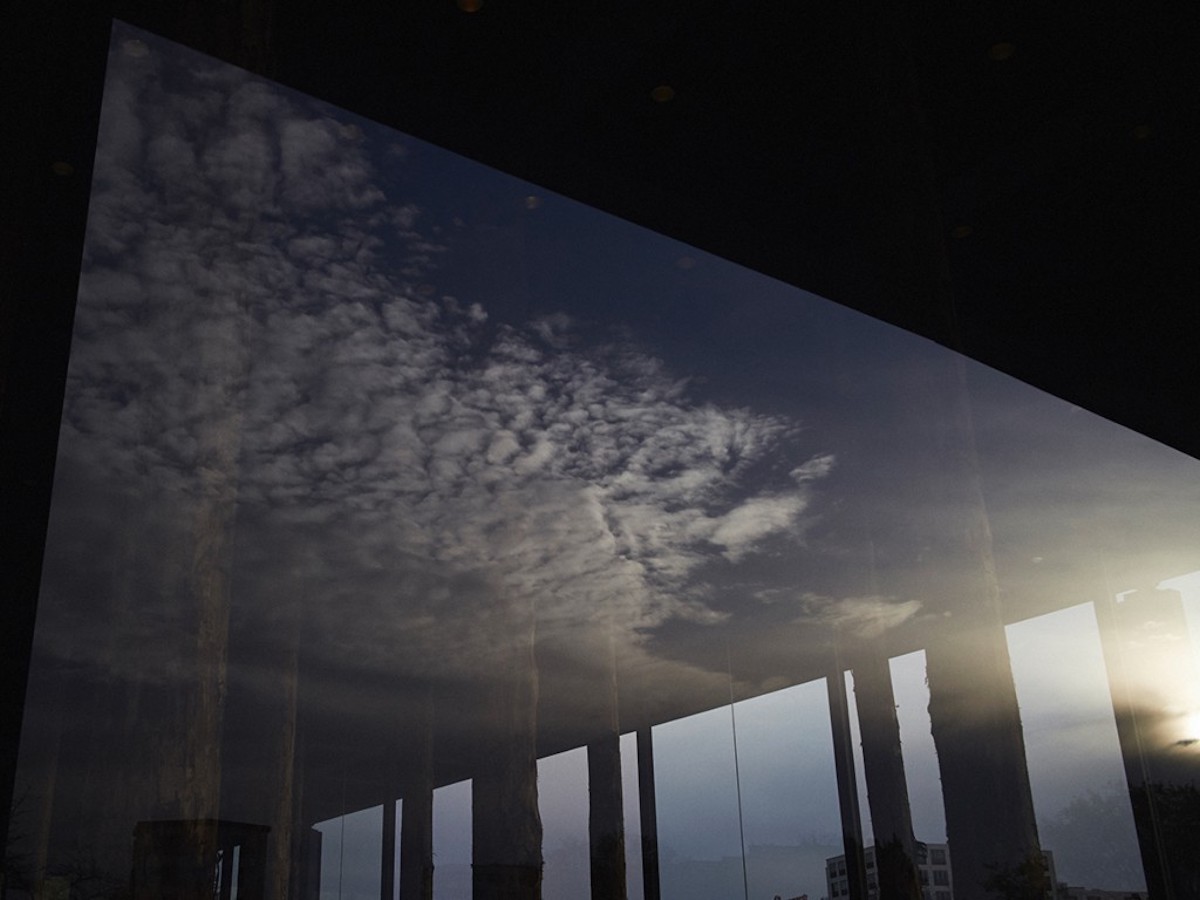 herbst in berlin national gallerie sky glass black blue white