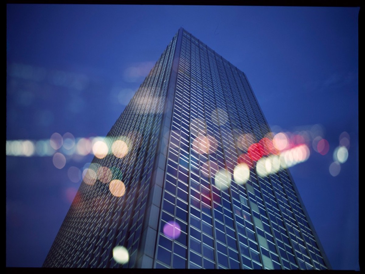 berlin alexanderplatz tall building blue lens flare