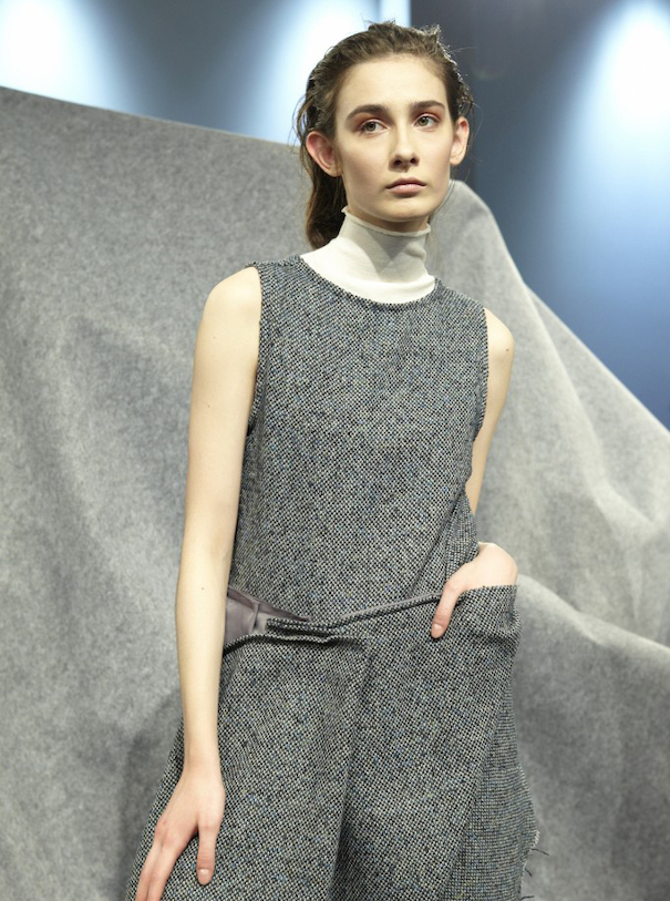 Vladimir Karaleev Berlin Fashionweek Model Brown Hair Grey Clothes