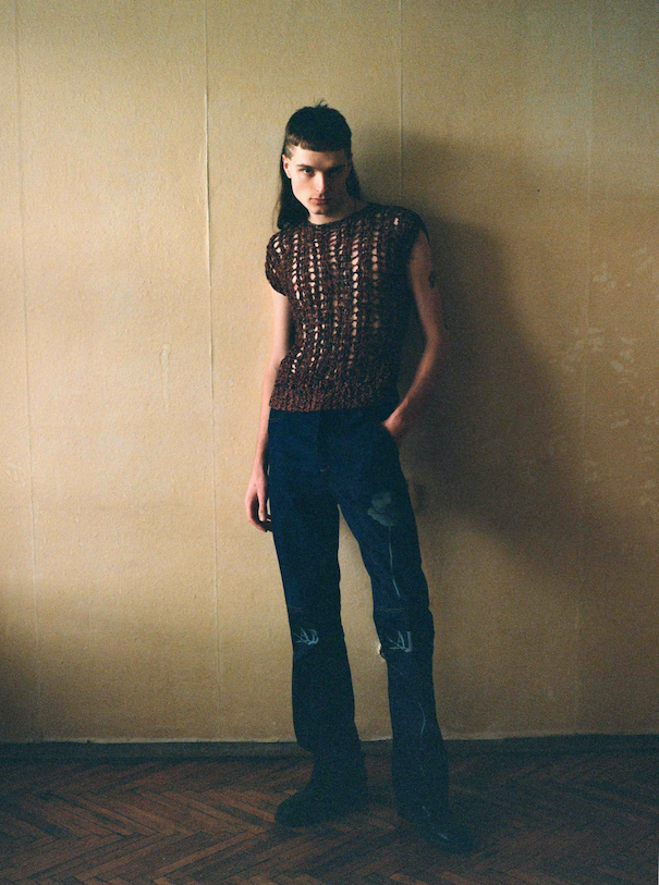 Anton Belinskiy Model brown top denim