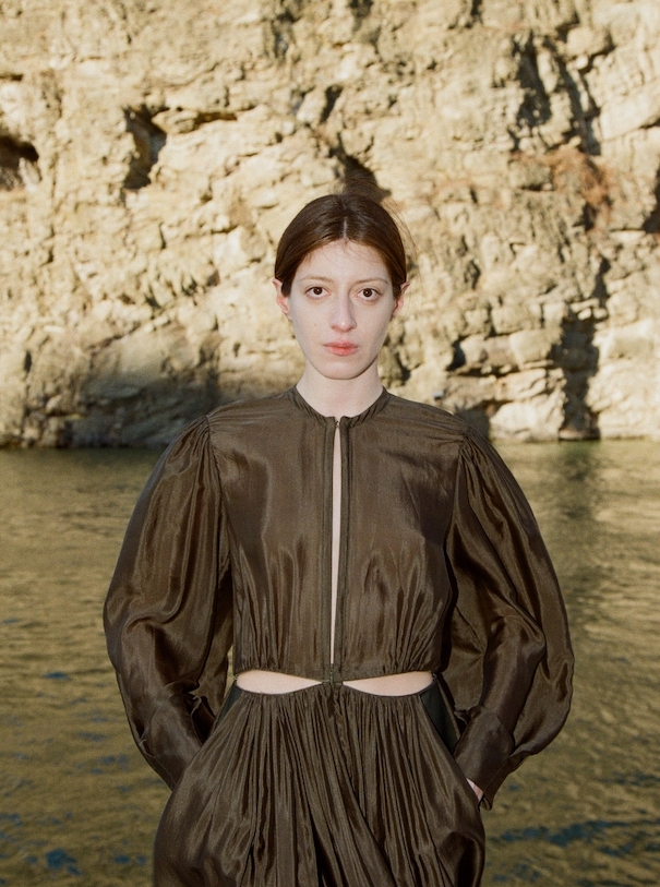 situationist editorial leather jacket skirt brown brown hair