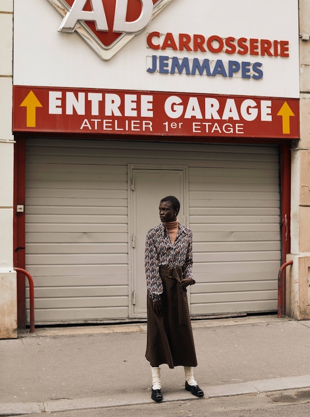Nobieh Talaei Campaign Skirt Blouse Carrosserie Jemmapes Entree Garage Red Beige Purple Black