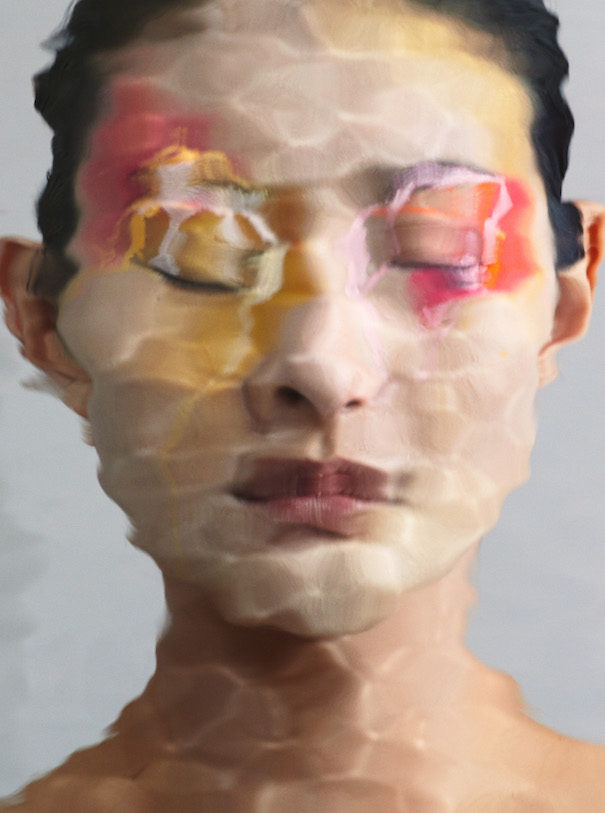 Wasserstoff Ralph Mecke Beauty editorial Portrait pink red yellow eyeshadow watercolor