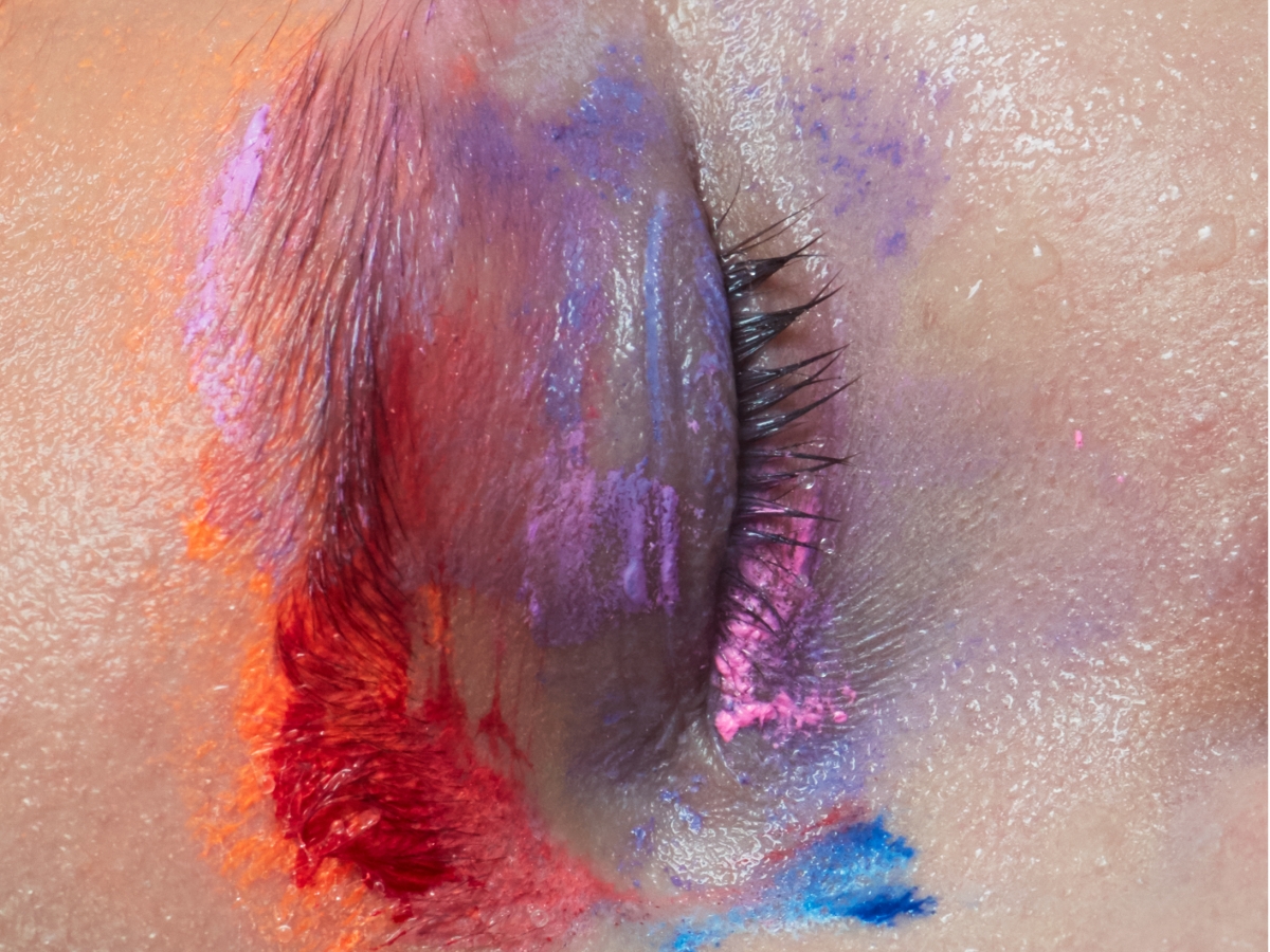 ralph mecke watercolor purple blue red eye makeup