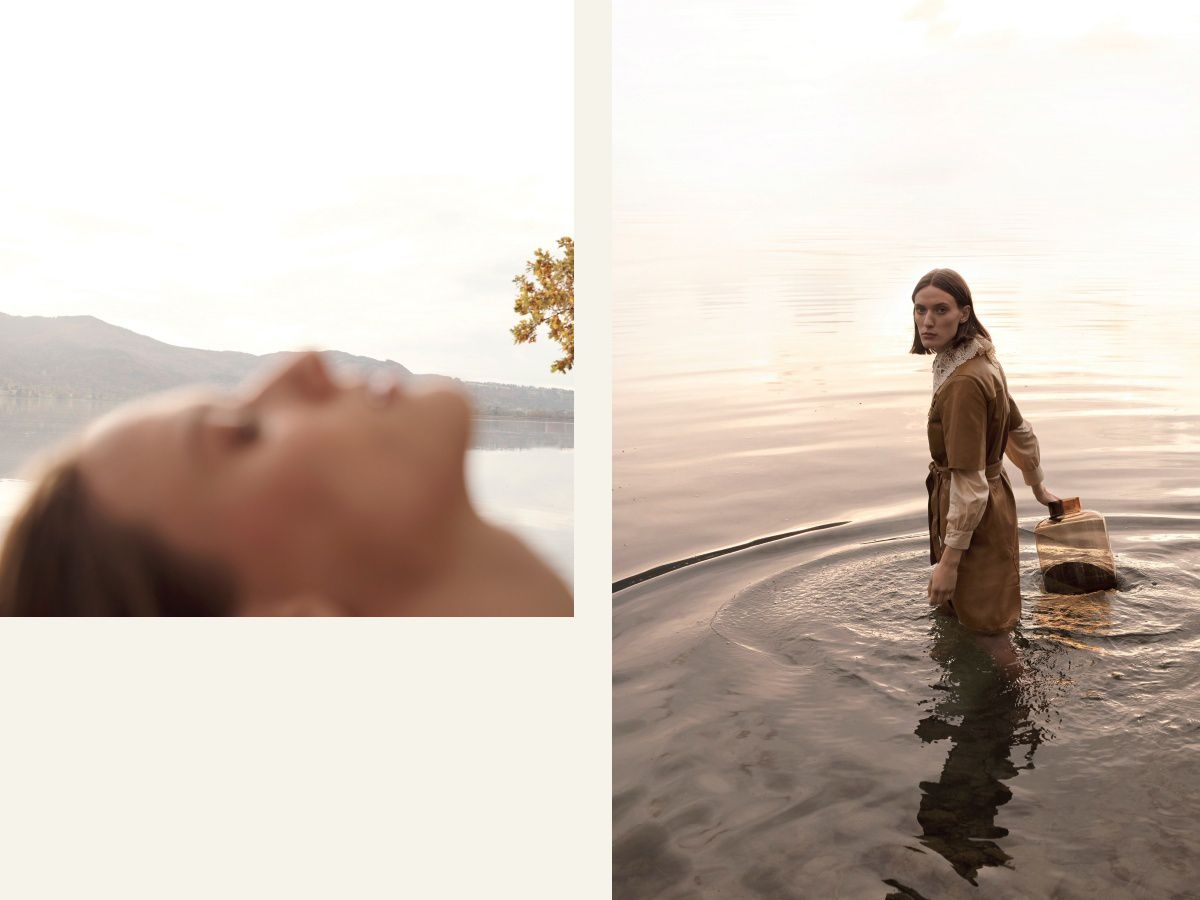 Zuhause in der Natur Erholund Frau im Wasser
