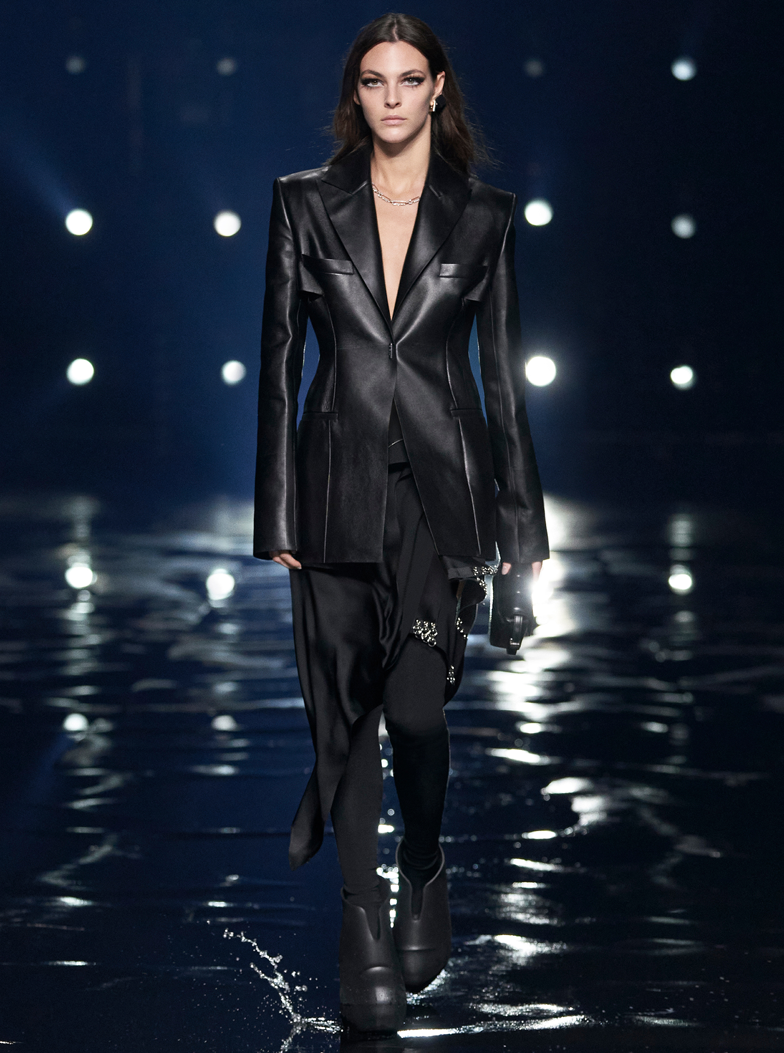 Givenchy Paris Fashion Week 2021 Women black leather tailoring