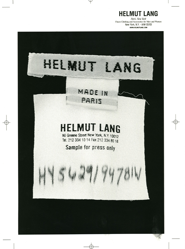 Helmut Lang advertisement from the 2000s