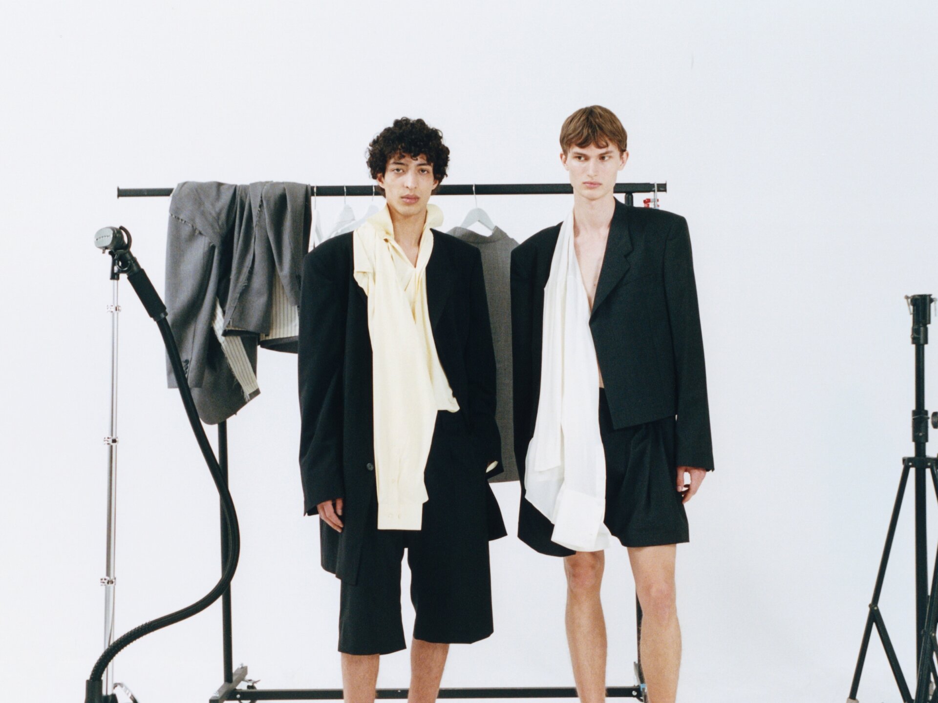 Male models behind the scenes wearing ALAINPAUL
